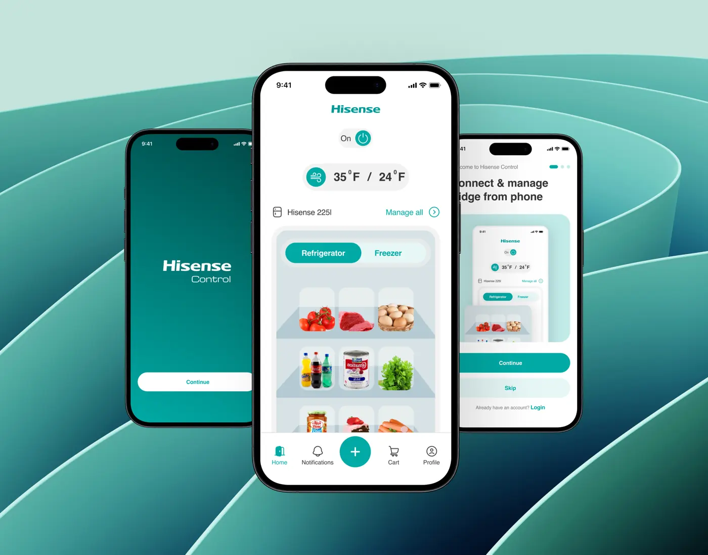 Hisense Control mobile app design